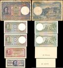CEYLON. Government of Ceylon. 10 & 50 Cents, 1 & 10 Rupees, Mixed Dates. P-34, 36A, 43a, 45a. Fine to About Uncirculated.
5 pieces in lot. Grades ran...