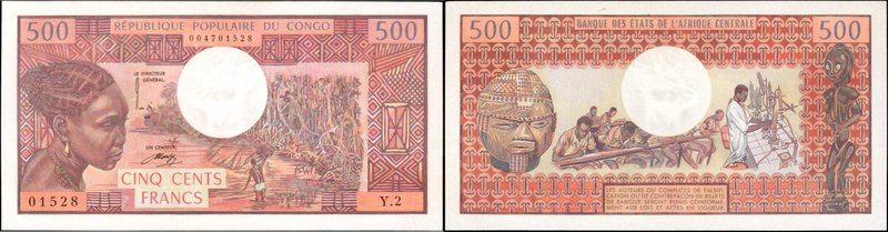 CONGO DEMOCRATIC REPUBLIC. Banque des Etats de l'Afrique Centrale. 500 Francs, N...