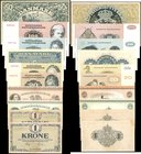 DENMARK. Danmarks Nationalbank. Mixed Denominations, Mixed Dates. P-Various. Very Fine to Uncirculated.
10 pieces in lot. Grades range from Very Fine...