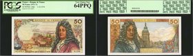 FRANCE. Banque de France. 50 Francs, 1971-74. P-148d. PCGS Currency Very Choice New 64 PPQ.
A near gem grade is seen on this beautiful and brightly c...