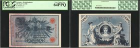 GERMANY. Reichsbanknote. Mixed Denominations, Mixed Dates. P-Various. PCGS Currency Choice New 63 PPQ to Very Choice New 64 PPQ.
5 pieces in lot. Lot...