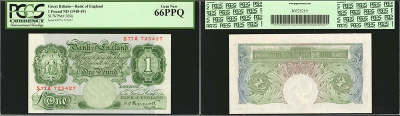 GREAT BRITAIN. Bank of England. 1 Pound, ND (1948-49). P-369a. PCGS Currency Gem...