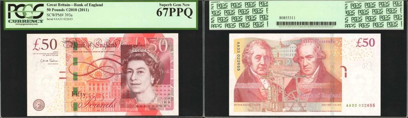 GREAT BRITAIN. Bank of England. 50 Pounds, 2010 (2011). P-393a. PCGS Currency Su...