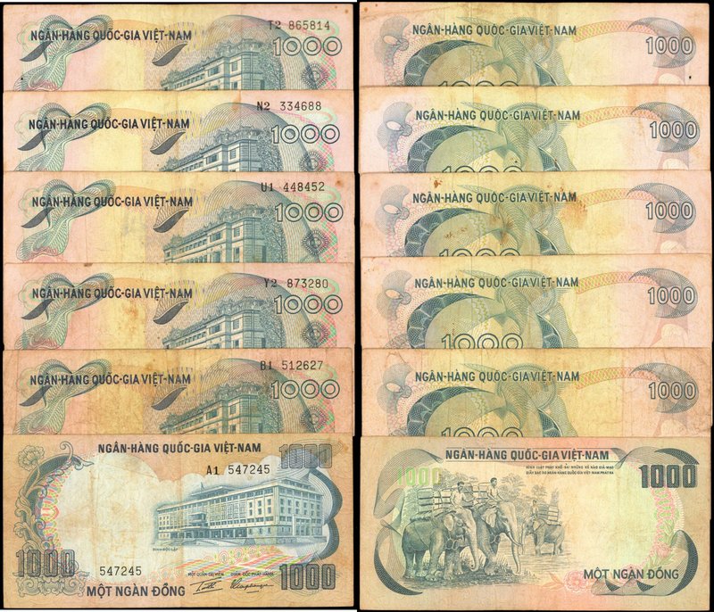 VIET NAM, SOUTH. National Bank. 500 & 1000 Dong. P-33a & 34a. Very Fine to About...