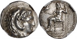 MACEDON. Kingdom of Macedon. Alexander III (the Great), 336-323 B.C. AR Tetradrachm, Babylon Mint, ca. 323-317 B.C. NGC Ch EF.
Pr-3692a; Muller-1272....