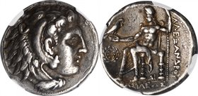 MACEDON. Kingdom of Macedon. Alexander III (the Great), 336-323 B.C. AR Tetradrachm (16.98 gms), Side Mint, ca. 325-320 B.C. NGC Ch VF, Strike: 5/5 Su...