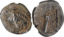 MACEDON. Kingdom of Macedon. Alexander III (the Great), 336-323 B.C. AE Unit. NGC.
Pr-304; Muller-1699. Obverse: Head of Heracles facing right, weari...