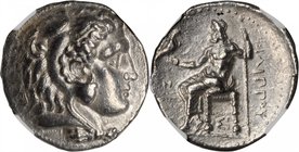 MACEDON. Kingdom of Macedon. Philip III, 323-317 B.C. AR Tetradrachm, Sidon Mint, 321/20 B.C. NGC Ch EF.
Pr-P169; Muller-P106. Obverse: Head of Herac...