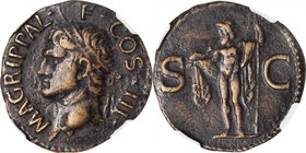 AGRIPPA (SON-IN-LAW OF AUGUSTUS). AE As (8.97 gms), Rome Mint, A.D. 37-41. NGC VF, Strike: 5/5 Surface: 3/5. Light Smoothing.
RIC (Gaius)-58. Posthum...