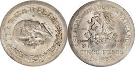 ANGUILLA. Dollar, 1967. PCGS Genuine--Altered Surfaces, Unc Details Gold Shield.
KMX-1. A "Liberty Dollar" countermarked on a Mexico 1956 5 Pesos in ...