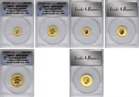 AUSTRALIA. Gold Year of the Dragon Mint Set (3 Pieces), 2012-P. Perth Mint. All ANACS Certified.
1) 25 Dollars. ANACS MS-70 Deep Cameo; First Release...