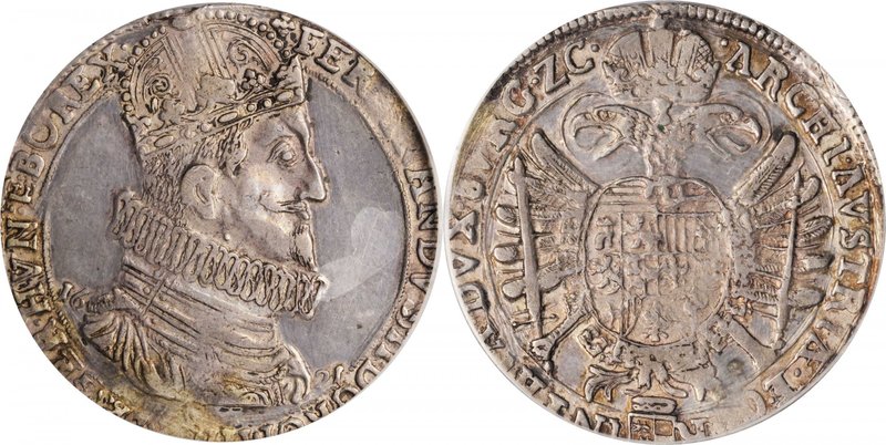 AUSTRIA. Taler, 1621. Klagenfurt Mint. Ferdinand II. PCGS Genuine--Tooled, EF De...