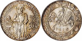 AUSTRIA. Silver Guldin Restrike, 1486 (Restrike of 1953). PCGS MS-67 Gold Shield.
KMX-M28. Coin is well struck with nice tone in the fields.
From th...