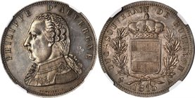 BELGIUM. Silver Fantasy 5 Francs Pattern, 1815-A. NGC MS-63.
Maz-750. According to Jean Mazard, author of Histoire Monetaire et Numismatique Contempo...