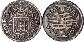 BRAZIL. 640 Reis, 1701-P. Pernambuco Mint. Pedro II. PCGS EF-40 Gold Shield.
KM-90.3; LDMB-148; Gomes-P2.25.05. Even rich charcoal toning in the fiel...