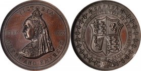 CANADA. Victoria Diamond Jubilee Bronze Medal, 1897. Victoria. NGC MS-66 BN.
Obverse: Draped bust of Victoria facing left; Reverse: Coat of arms, leg...
