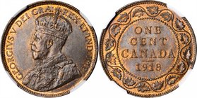 CANADA. Cent, 1918. NGC MS-65 Red Brown.
KM-21. A sharply struck and lustrous Gem with abundant mint red in the impressively smooth fields.
Estimate...