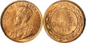 CANADA. Cent, 1919. PCGS MS-64 Red Brown Gold Shield.
KM-21. Bright coppery surfaces abound, pleasing to the eye and broken only by a couple of tiny ...