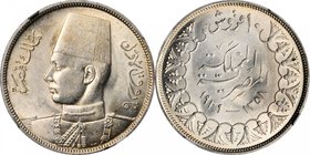 EGYPT. 10 Piastres, AH 1358 (1939). British Royal Mint. NGC MS-63.
KM-367. A lustrous example with a smattering of light bagmarks.
Estimate: $70.00 ...