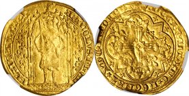 FRANCE. Franc a Pied, ND (1364-80). Charles V. NGC MS-61.
Fr-284; Dup-360; Ciani-457. Weight: 3.77 gms. A decently struck and lustrous gold piece wit...