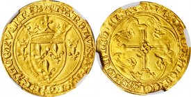 FRANCE. Ecu d'Or, ND (1422-61). Charles VII. NGC AU-58.
Fr-307; Dupl-511a; Ciani-634. Weight: 3.40 gms. A lustrous example, minimally circulated with...