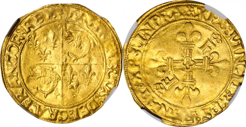 FRANCE. Ecu d'Or, ND (1515-47). Francois I. NGC AU-58.
Fr-355; Dupl-783; Ciani-...