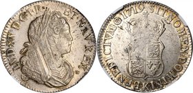FRANCE. Ecu, 1719-K. Bordeaux Mint. Louis XV. NGC MS-61.
Dav-1327; KM-435.11; Gad-318. Lustrous and attractive with some strike softness in central d...