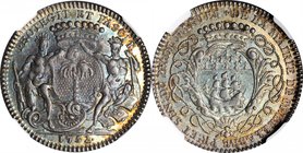 FRANCE. Nantes. Silver Jeton, 1752. NGC AU-58.
F-8920. Struck to commemorate the Amerindian Treaty, this example exhibits deep tone and a charming de...