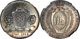 FRANCE. Nantes. Silver Jeton, 1788. NGC MS-62.
F-8936. A beautifully toned piece with much luster.
Estimate: $80.00 - $120.00