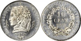 FRANCE. White Metal 10 Centimes Essai (Pattern), 1848. NGC MS-66.
Maz-1366a. Engraved by Vauthier Galle. Reflective in the fields with frosted design...