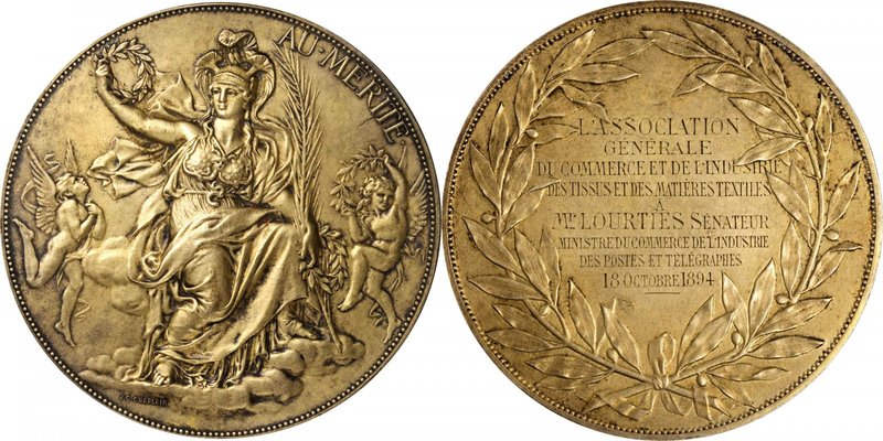 FRANCE. Gilt Silver Award Medal, 1894. Almost Uncirculated.
Weight: 152.2 gms, ...