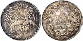 GERMAN NEW GUINEA. Mark, 1894-A. Berlin Mint. PCGS MS-63 Gold Shield.
KM-5; J-705. Delightful example of this popular and beautifully-designed type, ...