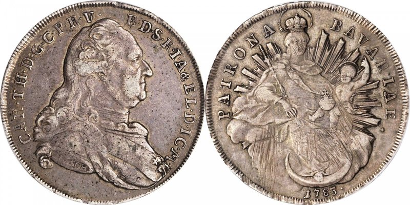 GERMANY. Bavaria. Taler, 1783 I-SCH. Karl Theodor. PCGS EF-40 Gold Shield.
Dav-...