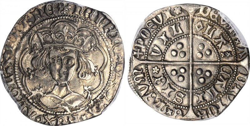 GREAT BRITAIN. Groat, ND (1430-31). Calais Mint. Henry VI, first reign. PCGS AU-...