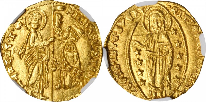 ITALY. Venice. Ducat, ND (1400-13). Michael Steno. NGC MS-64.
Fr-1230; Paolucci...