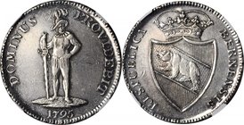 SWITZERLAND. Bern. Taler, 1795. NGC EF Details--Surface Hairlines.
Dav-1759; KM-149; HMZ-2-218b; Divo-42. An affordable example of this popular bear-...