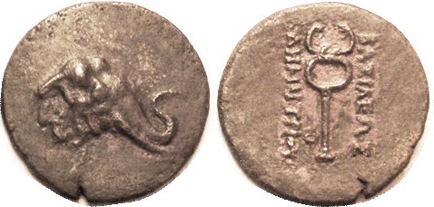 BAKTRIA , Demetrios I, 200-185 BC, Æ29, Elephant head r/ Caduceus, S7533 (£40); ...