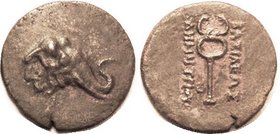 BAKTRIA , Demetrios I, 200-185 BC, Æ29, Elephant head r/ Caduceus, S7533 (£40); Choice VF, basically smooth (maybe subtly smoothed) medium chestnut br...