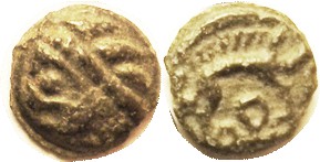 CELTIC , GAUL, Leuci, cast Potin, 17 mm, 1st cent BC, Diademed ("Indian") Head l...