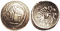 HIMYARITES , (Arabia), Ar Quinarius, Amdan Bayyin Yanaf, c. 100 AD, Head rt, sym...