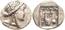 OLYNTHOS , Lycian League Hemidrachm, 167-81 BC, Apollo head r/Lyre, torch, sword...