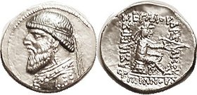 Mithradates II, 123-88 BC, 24.10, EF, well centered, bright lustery metal, wonderful sharp portrait of fine style. (A GVF/EF brought $318, Kunker 3/08...