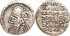 Vologases IV, 84.130; VF, obv well centered, rev sl off-ctr & typically crude; good bright metal with tone in recesses. (A VF/F with rev roughness bro...