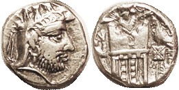 Darius I, c.110-80 BC, Drachm, King's head in satrapal headgear, eagle atop/fire altar etc, S6194 (£90); Choice VF, obv well centered & struck, rev a ...
