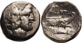 As, Cn. Lentulus, Cr. 345/3, Sy.704, Janus head/prow, F, somewhat crude & partly weak, reasonably clear Janus, glossy dark patina. Ex Pegasi as VF. (A...