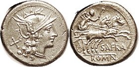 Spurius Afranius, 206/1, Sy.388, Roma head r/Victory in biga r; EF, centered & well struck on a broad flan; faint porosity, lt tone; quite good lookin...