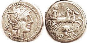 L. Caecilius Metellus, 262/1, Sy.496, Roma head r/Pax in biga, elephant head below; VF, nrly centered & well struck, good metal, pleasant. (A VF sold ...