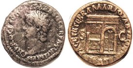 As, Laur head l/PACE PR etc, Temple of Janus; F-VF, full tho partly wk obv lgnd, brown patina with a little roughness, portrait has much detail; rev a...
