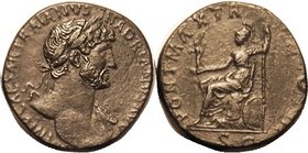 Sest, PONT MAX TR POT COS III, Roma std l; VF, nrly centered, lgnds partly crowded/wk, dark greenish-brown patina, minor traces of roughness, heroic s...
