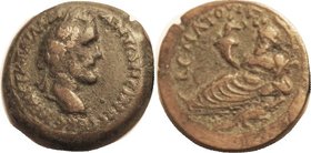 Egypt Æ34 Drachm, Nilus recl l., crocodile, LENATOY I5; AVF/VF, well centered & struck with full clear lgnds, lt brown patina with pale green hilighti...